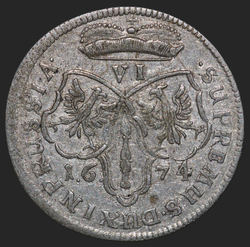 Brandenburg - Herzogtum Preußen - 1674 - Sechsgröscher- Friedrich Wilhelm der Große Kurfürst - Schrötter 1749 var -RV.jpg